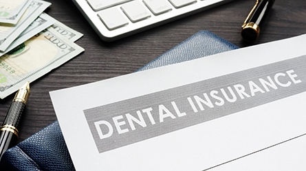 Dental insurance form on desk