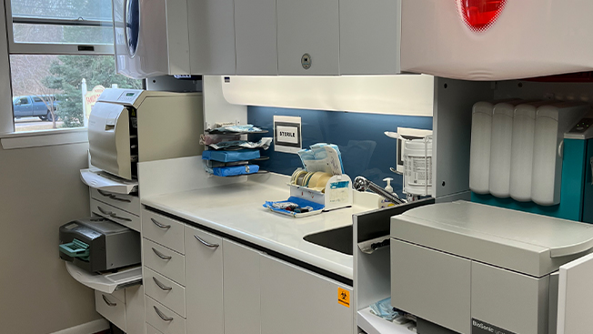 Dental lab and storage area